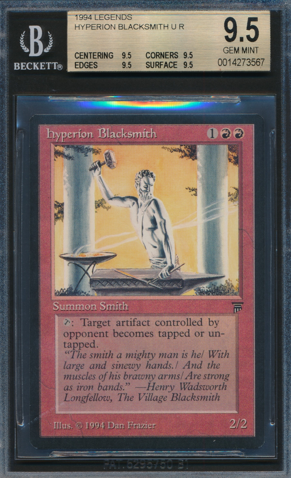 Legends Hyperion Blacksmith BGS 9.5 Graded Magic MTG (3567)