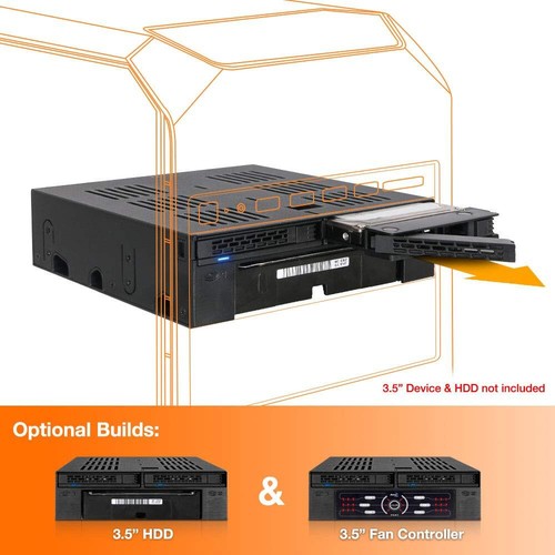 Icy Dock ExpressCage MB322SP-B Rack Mobile backplane Cage boitier de Rack Hot... - Photo 2/10