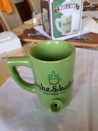 Wake and Bake Coffee Mug and Smoking Pipe- Unusual And Fun! NIB - Price Lowered - Picture 5 of 11