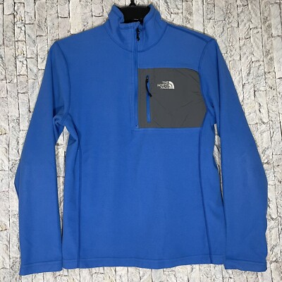 The North Face 1/4 Zip Pullover Fleece Light Blue Jacket Two Toned Men's S
