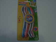 Four Nuby First Solid Hot Safe BPA Spoons Easy Grip Handles Sure Temp Sensor