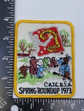 Vintage 1973 Original BSA Boy Scouts of America Roundup ATC Embroidered Patch