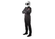 Medium Black Single Layer 1 Piece Race Driving Fire Safety Suit SFI 3.2A/1 Rated