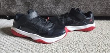 Nike Jordan 11 CMFT Low PS Black Patent Shoes CZ0905-005 Bred Kids Size 2Y
