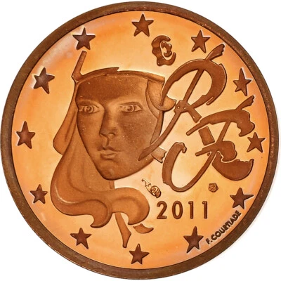 France, 2 Euro Cent, 2011, Paris, Cuivre plaqué acier, NEUF, KM:1283 - Photo 1/2