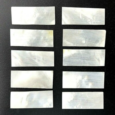 10 x Perlmutt MOP Schale 42 x 16 x 1,5 mm Scheibe Inlay Gitarre Gitarrenbauer...