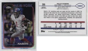 2024 Topps Chrome Rookies Prism Refractor Malik Nabers #205 Rookie RC