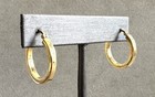 Vintage Chunky Gold Vermeil on STERLING Silver HOOP EARRINGS 1" — photo 2