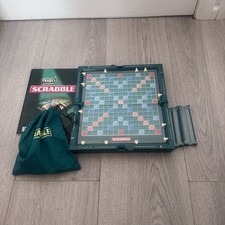 Travel Scrabble Mattel 2005 Complete With Hard Case Clip Tiles Portable Game