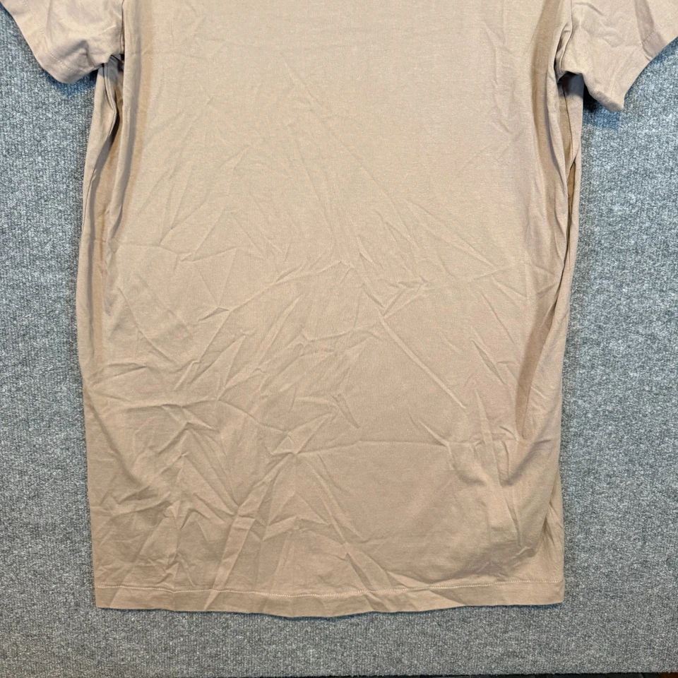 H&M Dress Womens XL Beige Tshirt Dress Short Sleeve Mini Stretch Casual - Image 3 of 4