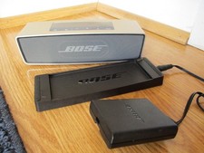 Bose SoundLink Mini Bluetooth Wireless Portable Speaker W/Charger Cradle Silver