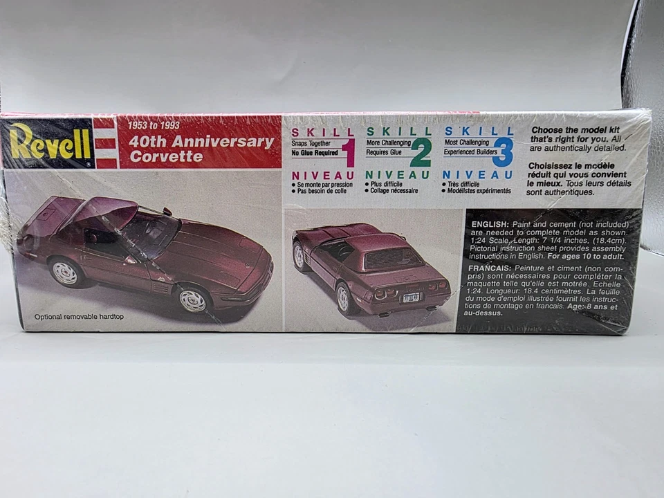 Revell 1953-1993 40th Anniversary Chevy Corvette C4 Model Kit 1:24 #7693 Sealed - Image 4 of 4