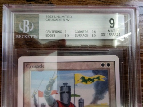 MTG ⭐Crusade ⭐UNLIMITED MINT ⭐Graded BGS 9.0 with 2x 9.5 subs ⭐1993 Rare Magic - Picture 6 of 9
