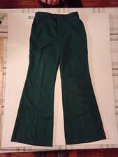 VTG 70s Polyester Green Bell Bottom Pants Women's 12 31"x31" Disco Hippie