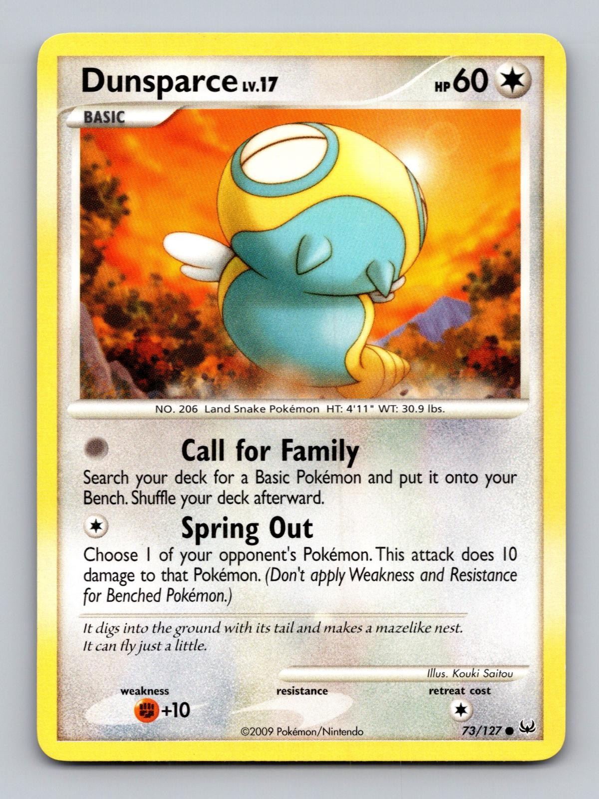 Dunsparce 73/127 Common Platinum Pokemon Lightly Played
