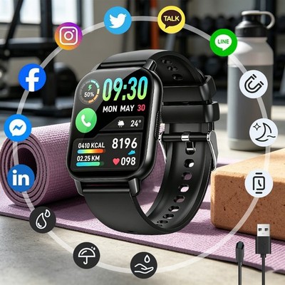 Smartwatch Fitnessuhr Uhr Smart Watch Wasserdicht HD Touchscreen Für Arbeit