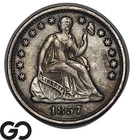 1857 Seated Liberty Half Dime, Choice BU+