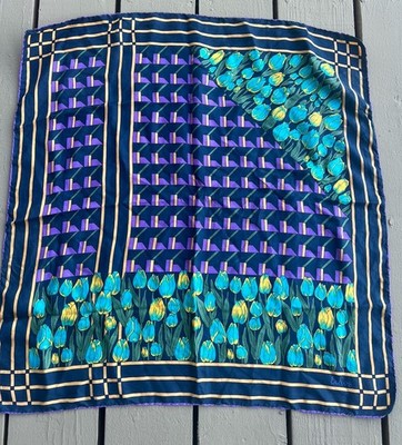 Echo Women's Navy Blue Tulip 100% Pure Silk Scarf