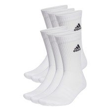 Image of adidas Unisex Kids Cushioned Sportswear Crew Socks 6 Pairs, White / Black 