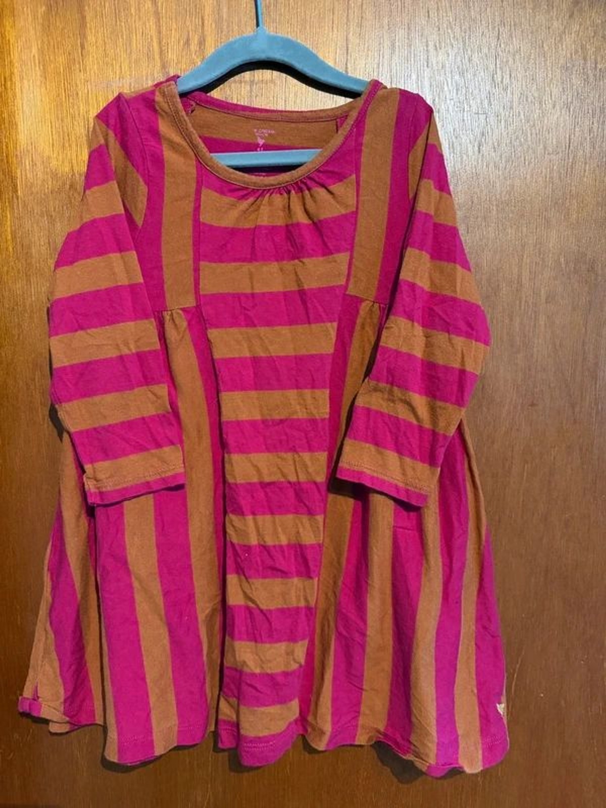 Pink chicken 4yr fall stripe dress