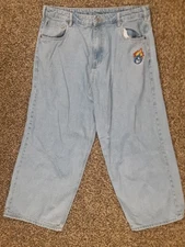 The Hundreds Adam Bomb Jeans Mens 34 Blue Baggy Wide Leg Denim Skater Y2K VTG