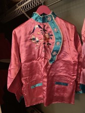 Embroidered 1950's Japanese Kimono Pajamas, Slippers Box, Customs Declaration