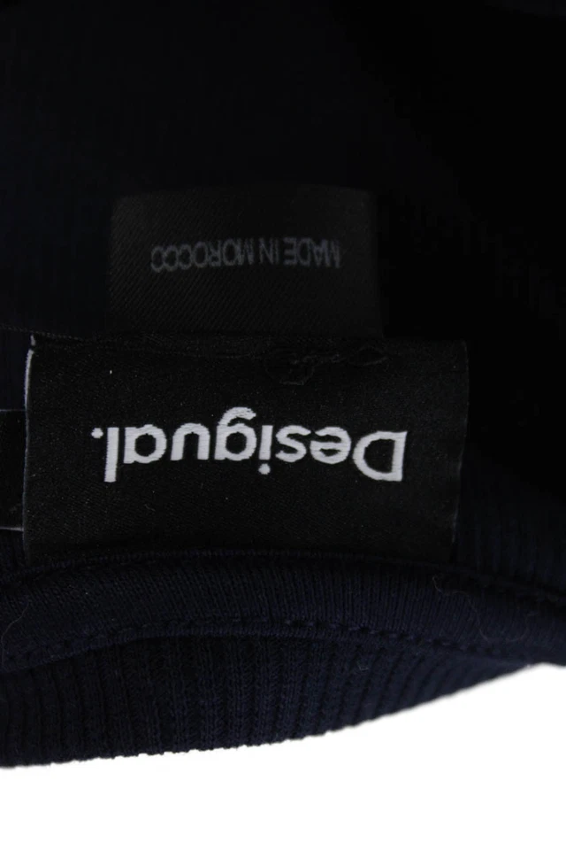 Желательный женщин темно синий цветочный Джерси ворота с длинным рукавом хлопок размер XS - Изображение 4 из 4