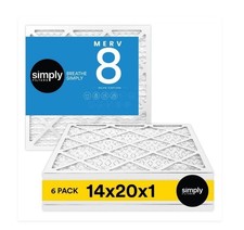 Simply Filters MERV 8 Pleated Electrostatic Air Filter 14x20x1 6 Pack Allergen