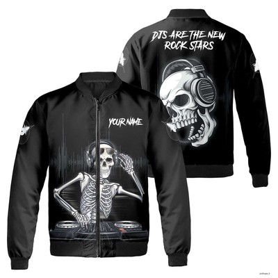 Customized DJ Skull DJs Are the New Rock Stars Bomber Jacket S-5XL