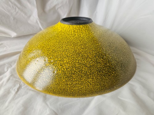 Stunning Large Peter Sparrey Imperial yellow studio pottery crackle glazed bowl - Picture 8 of 17