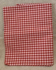 .72 Yard Red & White Gingham Check Cotton Fabric 36" x 26" - NEW