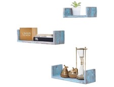 Comfify Rustic Wall Mounted U-Shaped Floating Shelves Set of 3