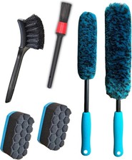 6PCS Car Wheel Cleaning Detailing Pro Kit, Tire Brush, 2 6 Pack Blue  Black 