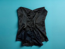 Indy Sleaze Black Satin Bustier Corset Top - M - Great condition