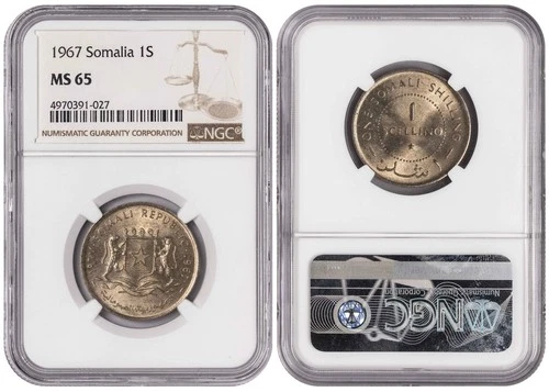 i-650598 Somalia 1 Scellino 1967. NGC MS 65. Almost TOP POP.