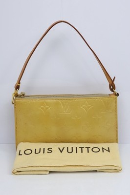 Louis Vuitton Lexington Vernis Yellow Monogram Handbag M91010 Authentic VTG 8.1''