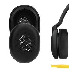 Geekria Protein Leather Ear Pads for Jabra Evolve2 30/30MS/30 Headphones Black