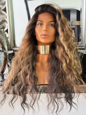 blonde Echthaar Mischung Lace Front Perücke Ombré kastanienbraun blond 360 Lace Wig