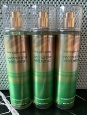 Set Of 3 New Bath  Body Works Coconut Lime Verbena Fragrance Mist Spray 8oz