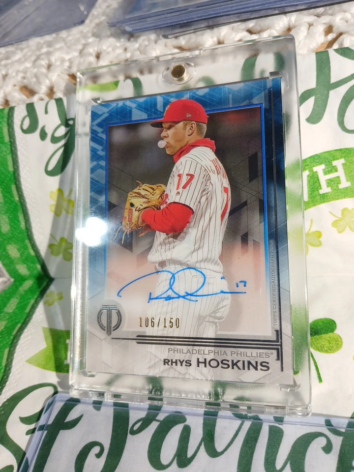 2019 Topps Tribute Rhys Hoskins 106/150 SP Sig. Philadelphia Phillies Hard Auto - Image 2 of 4