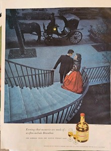 1964 Drambuie Cordial Womens Ceil Chapman evening gown vintage ad