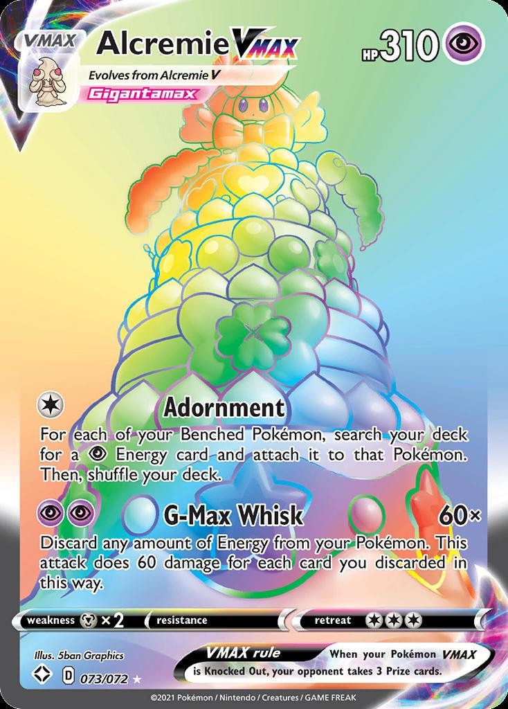 Pokemon Alcremie VMAX (73/80) Shining Fates NM HOLO