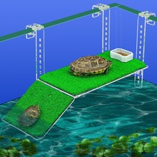 Adjustable Hanging Acrylic Turtle Basking Platform with Ramp 13x6.9 Anti-sl...
