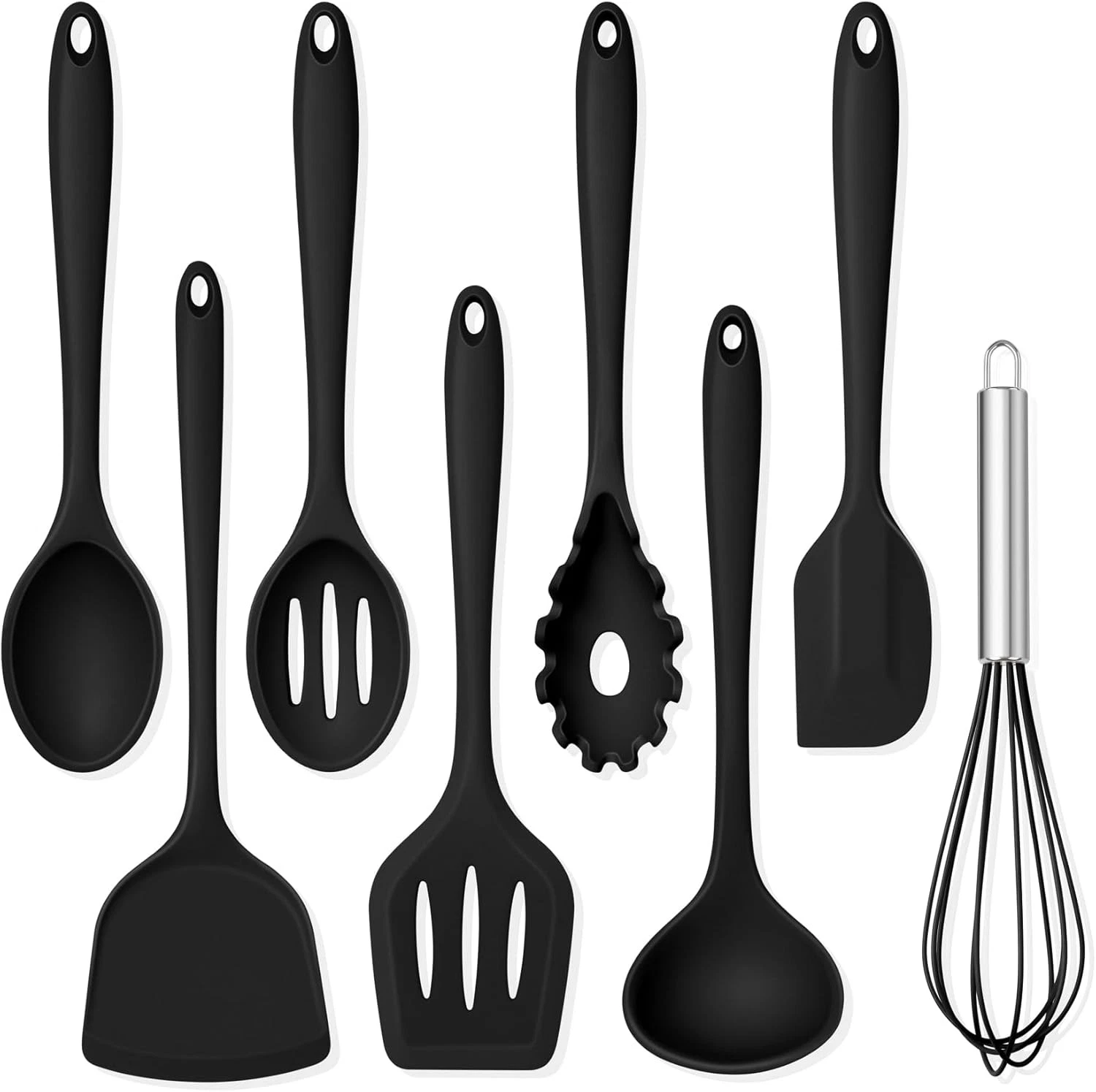Silicone Cooking Utensils Set 8 PCS Kitchen Utensils Set 446°F Heat Resistant
