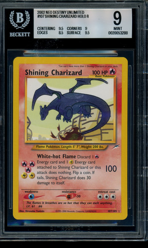 Shining Charizard (Unlimited) graded BGS 9 for sale on eBay