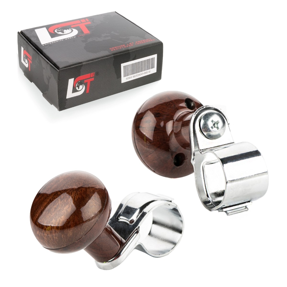 2X Car Steering Aid Steering Wheel Knob 360° Wood Look For LEXUS
