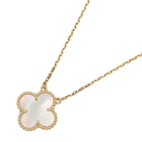 Van Cleef & Arpels Vintage Alhambra Mother of Pearl Necklace 18KYG Used Women