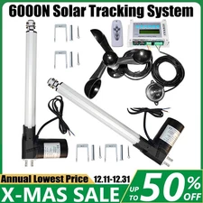 6000N 2X12" 12V Linear Actuators W/ Wind Sensor DIY Dual Axis Solar Track System