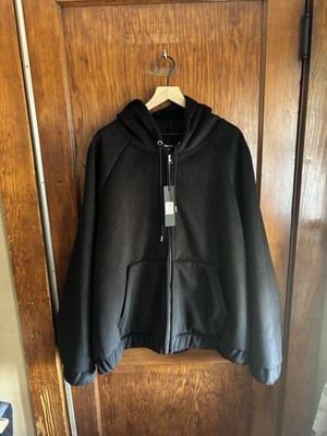 Fashion Nova Men s Black Zip Up Furry Soft Hoodie. Sz 2xl Xxl. BNWT  NEVER WORN
