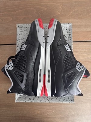 Air Jordan 4 Retro Black/Fire Red-Cement Grey Noir/Gris Ciment Rouge Feu
